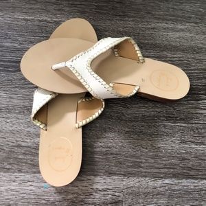 Jack Rodgers White and Gold Megan Sandal